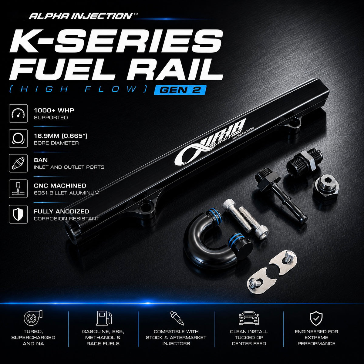 Alpha Injection Gen 2 Fuel Rail (High Flow)